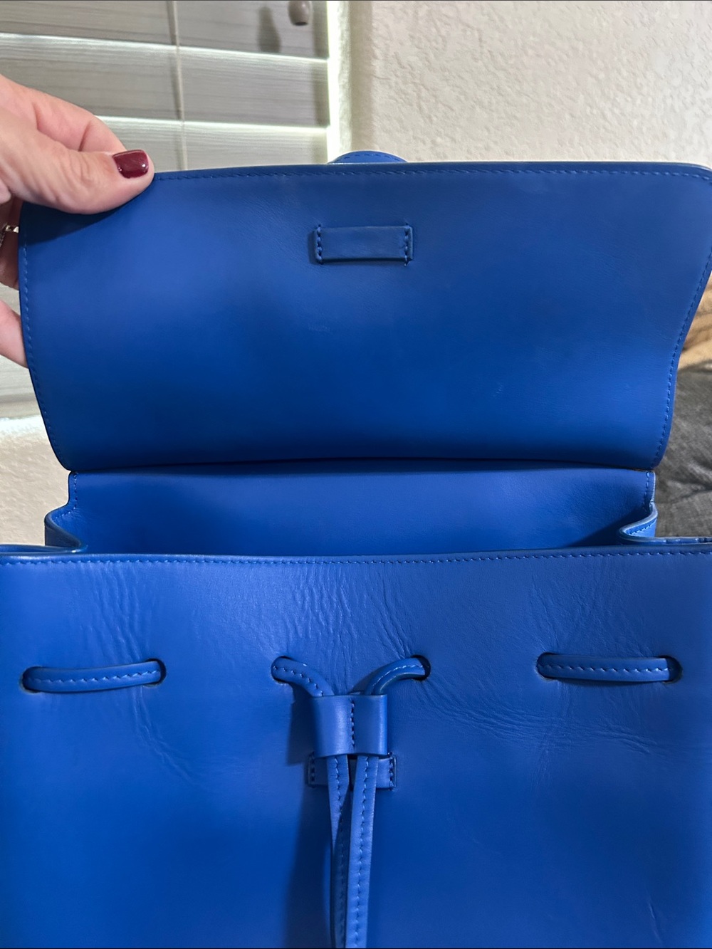 Mansur Gavriel Vibrant Blue Leather Satchel - Picture 4 of 7